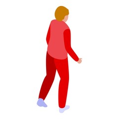 Red gym outfit icon isometric vector. Aerobic marketing. Workout fitness