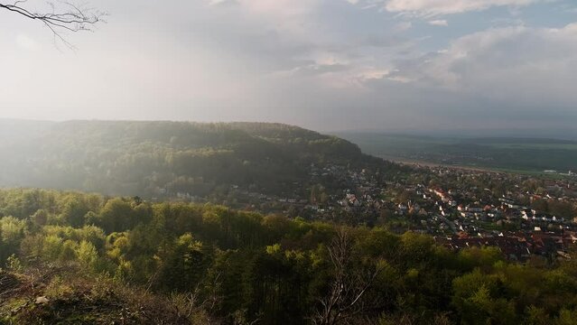 Beautiful View Of Small Town in spring time. Bleicherode, Deutcshland.