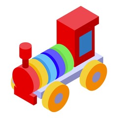 Train toy icon isometric vector. Early education. Baby class