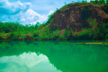 An emerald lake in Jemaluang, Johor, Malaysia