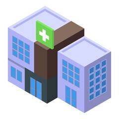 Hospital building icon isometric vector. Nurse care. Clinic medic