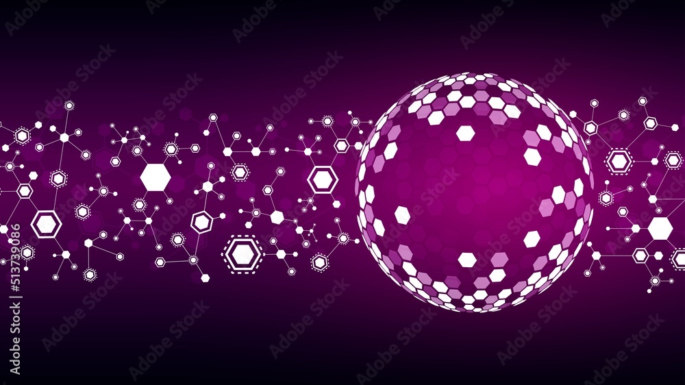 Aufkleber abstract vector background frame for logos, icons. texture of hexagon connection. symbol of sphere o