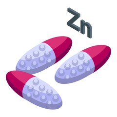 Zinc capsule icon isometric vector. Food vitamin. Mineral zn