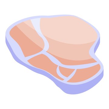 isometric raw meat cut with blue outline clip art preview