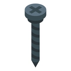 Screw icon isometric vector. Wall house. Dry home