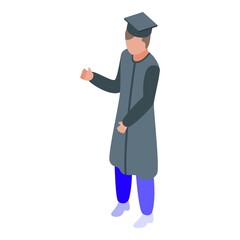 Student graduation icon isometric vector. Office finance. Grant house