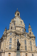 Fototapeta na wymiar Statue of Martin Luther in front of the Frauenkirche church in Dresden, Germany