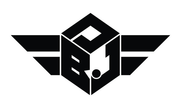 DBJ three letter gaming logo in polygon cube shape logo design vector template. wordmark logo | emblem logo | monogram logo | initial letter logo | sports logo | minimalist logo | typography logo |