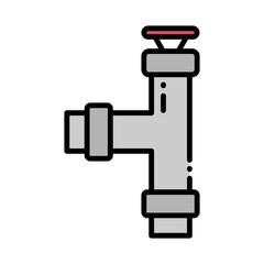 Illustration of Industrial Valve Pipe Icon