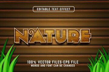 Obraz premium Nature Vector Text Effect Editable