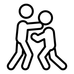 Person abuse icon outline vector. People defense. Martial self defense