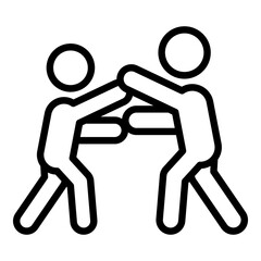 Street fight icon outline vector. Defense attack. Self judo