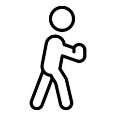 Boxing man icon outline vector. Self defense. Martial attack