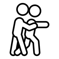 Self defense icon outline vector. People attack. Woman defend