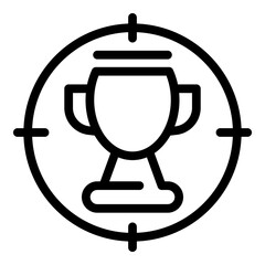 Cup target icon outline vector. Comfort zone. Start escape