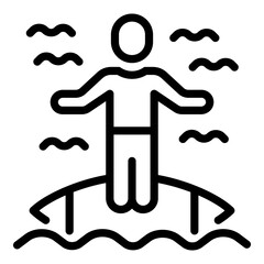 Safety surf icon outline vector. Water life. Beach guard