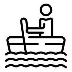 Sea wood boat icon outline vector. Safety water. Kid beach