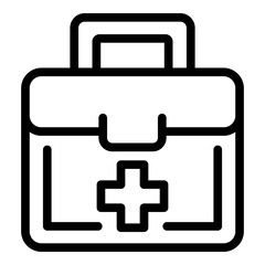 First aid kit icon outline vector. Migrant people. Refugee war