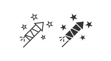 Fireworks icon. Festive bomb symbol. Sign party rocket vector.