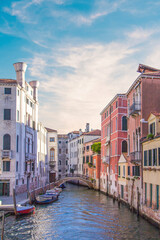 Beautiful view of one of the Venetian canals in Venice, Italy
