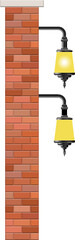 Fototapeta na wymiar Vintage street lamp made from bricks and steel