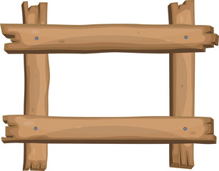 Wood frame in cartoon style