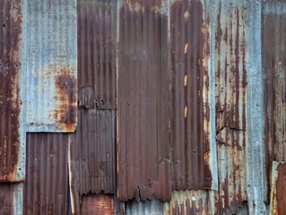 a rusty sheet of zinc