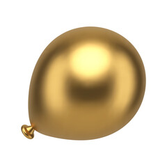 Golden balloon greeting surprise holiday celebrate element realistic 3d icon vector illustration