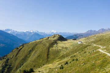 Fototapeta na wymiar Drone view over the mountains in Switzerland 