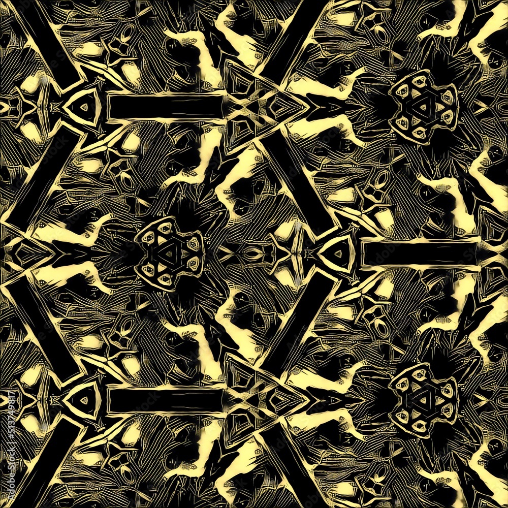 Poster bright square art deco repeating pattern and geometric design