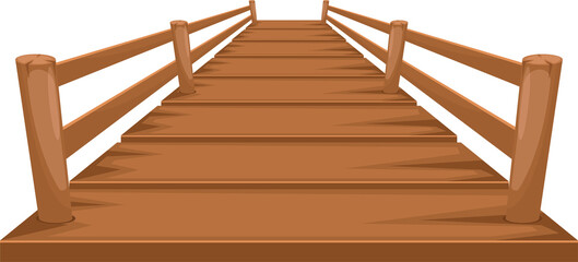 Wooden bridge clipart design illustration