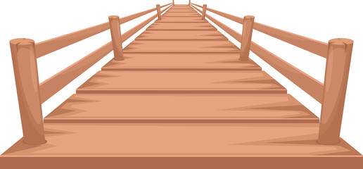 Wooden bridge clipart design illustration