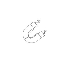 magnet letter u illustration icon vector