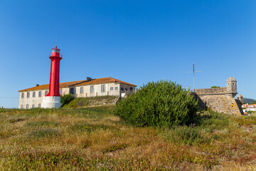 Fototapeta na wymiar detail of the Esposende lighthouse