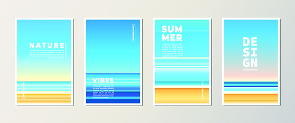 abstract cover with gradient color beach vector illustration