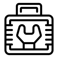 Craft toolbox icon outline vector. Tool kit. Car bag