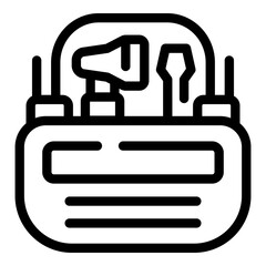 Obraz premium Maintenance toolbox icon outline vector. Tool box. Kit case