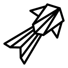 Origami bird icon outline vector. Animal geometric. Bird art