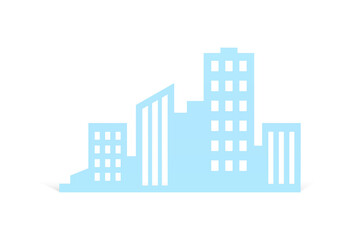 Metropolis cityscape modern downtown landscape exterior realistic 3d icon vector illustration
