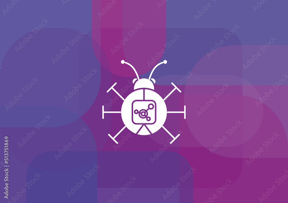 Aufkleber computer virus simple line vector icon.