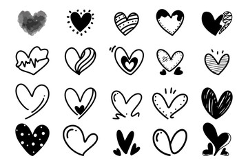 set heart logo icon vector love