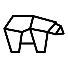 Fototapeta na wymiar Desert origami animal icon outline vector. Geometrical polygon. Art folded