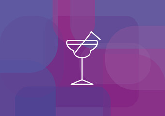 The cocktail icon. Alcohol symbol. Flat Vector illustration