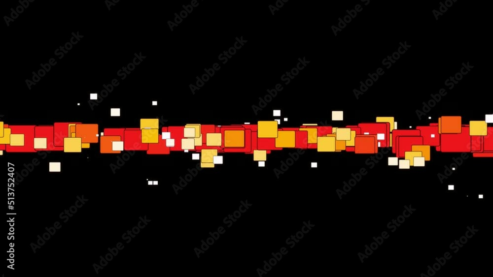 Poster a horizontal centerline constantly emits rectangle shape particles