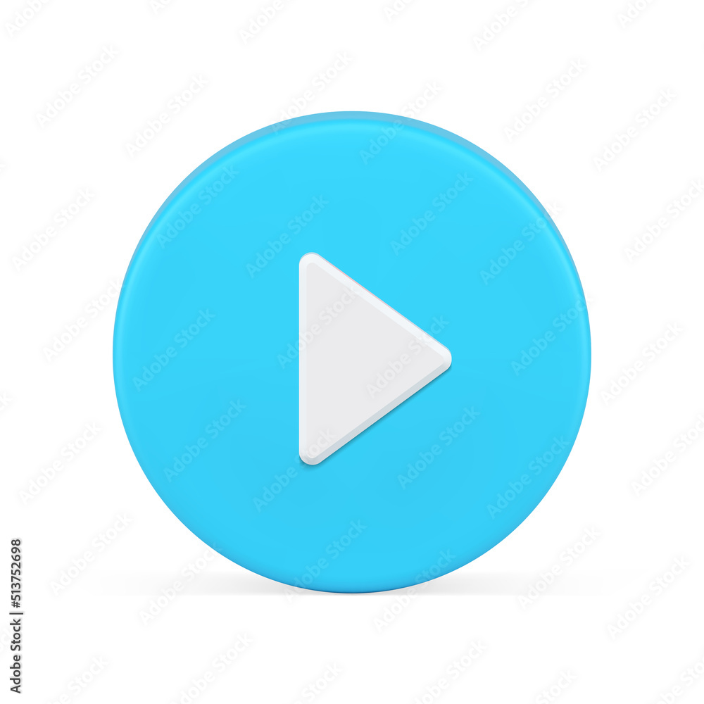 Aufkleber glossy round play button multimedia control menu interface realistic 3d icon vector illustration