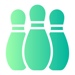 bowling pins gradient icon