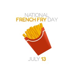 vector graphic of national french fry day good for national french fry day celebration. flat design. flyer design.flat illustration.