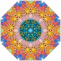 Colorful cute Mandala. Decorative unusual round ornaments.