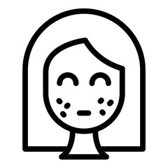 Face girl care icon outline vector. Skin health. Dry disease