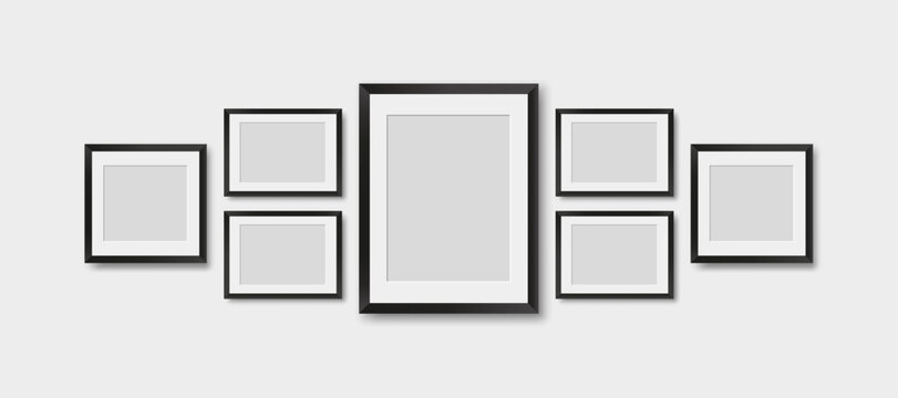 Picture frames. Photo frames mockup template.